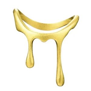 NWT Feiona Jewelry Honey Collection 18k Gold Dripping Statement Ring Size 7.5